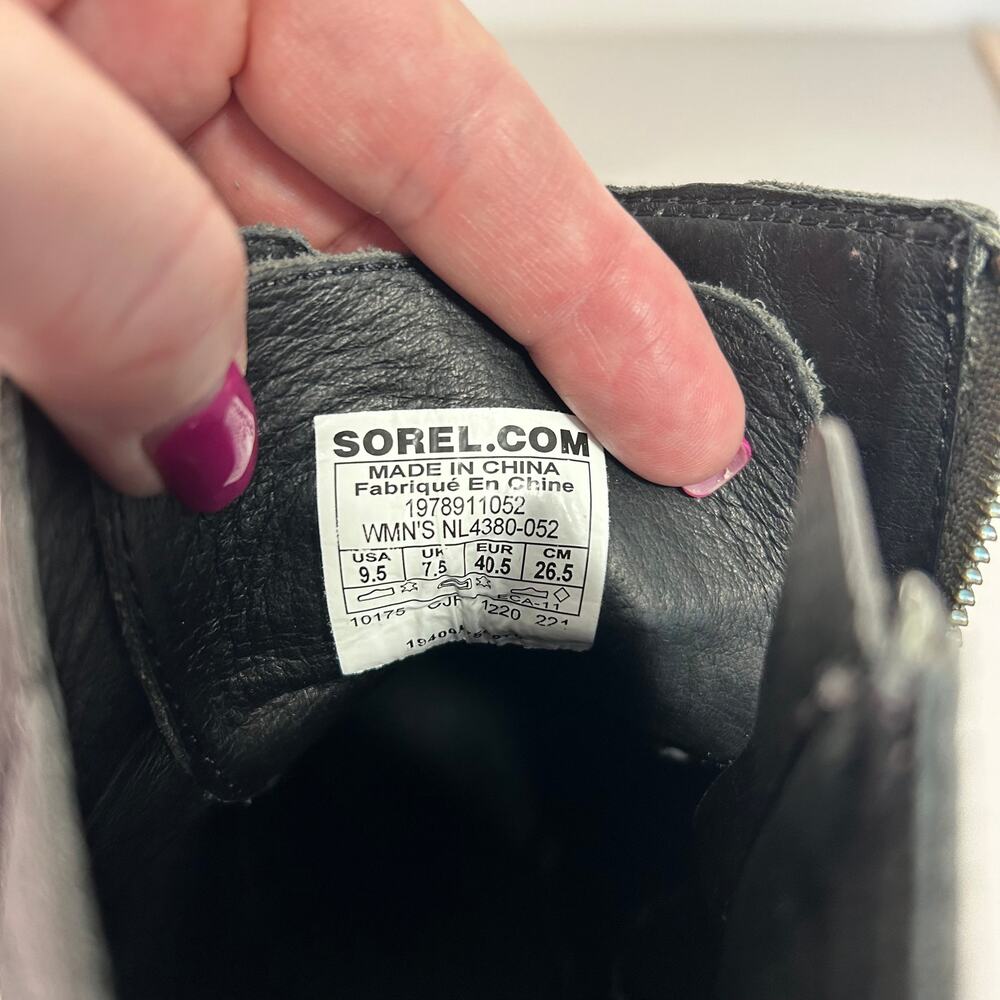 Sorel Womens Joan Uptown Wedge Heel Boot Lace Up Zip Leather Gray Size‎ 9.5 - Picture 4 of 14